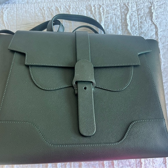 NWT Senreve Maestra Pebbled Green Multi Way Leather Bag With Gold Accents - Picture 10 of 16